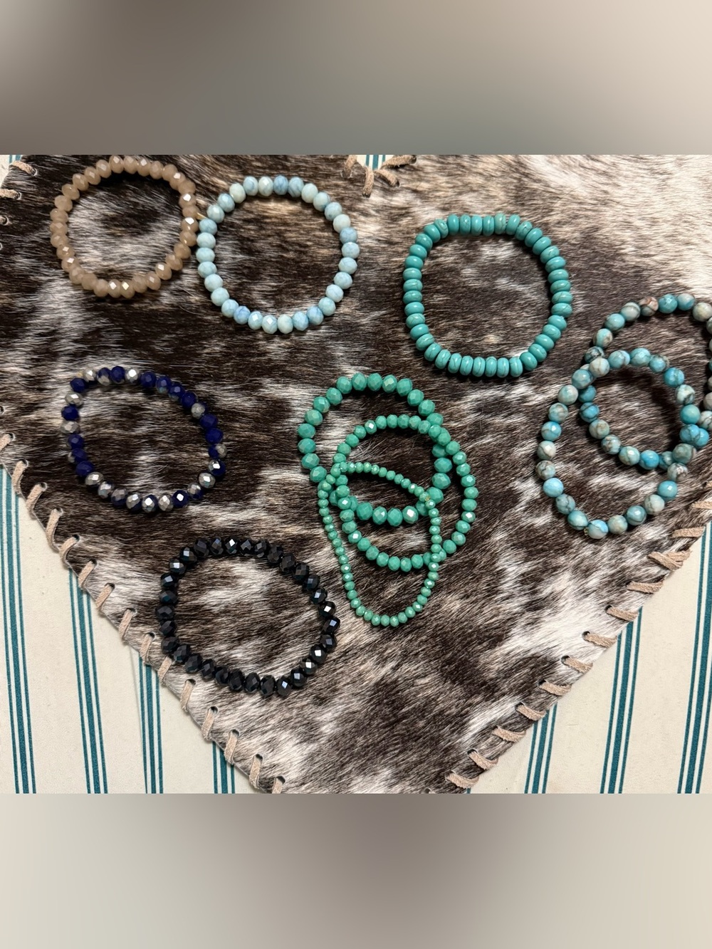 Stretch Beaded Gemstone Style Bracelet Stack Set – Western/Boho